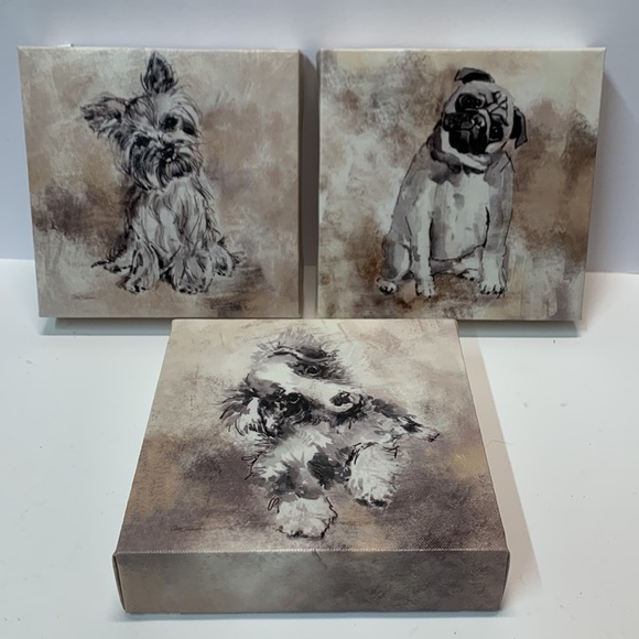 Set of 3 pictures Dog Portraits on Canvas - Picture 11 of 11